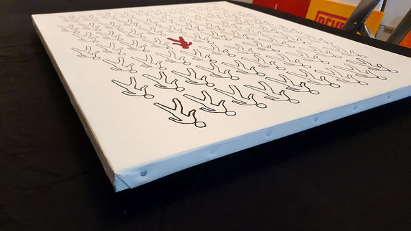 À contresens - Peinture acrylique sur toile de lin - 54x65 - 230629