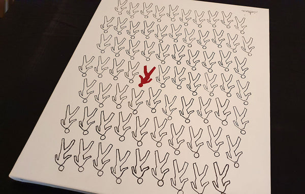 À contresens - Peinture acrylique sur toile de lin - 54x65 - 230629