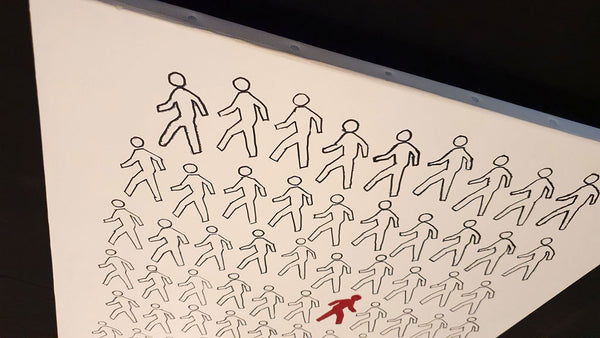 À contresens - Peinture acrylique sur toile de lin - 54x65 - 230629