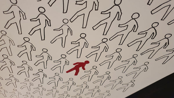 À contresens - Peinture acrylique sur toile de lin - 54x65 - 230629