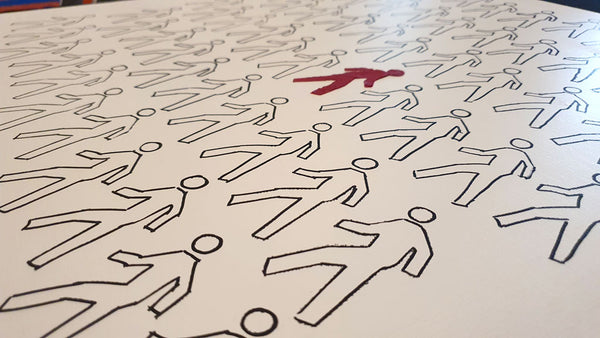 À contresens - Peinture acrylique sur toile de lin - 54x65 - 230629