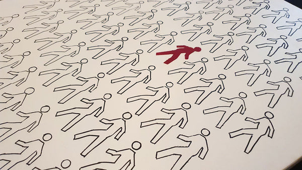 À contresens - Peinture acrylique sur toile de lin - 54x65 - 230629