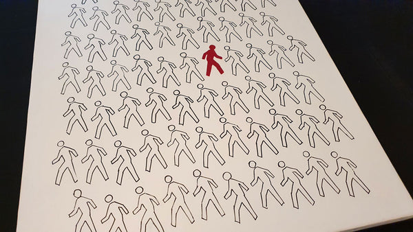 À contresens - Peinture acrylique sur toile de lin - 54x65 - 230629