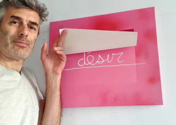 Désir - Peinture acrylique sur toile de lin - 55x46 cm - 220406