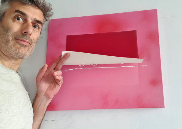 Désir - Peinture acrylique sur toile de lin - 55x46 cm - 220406