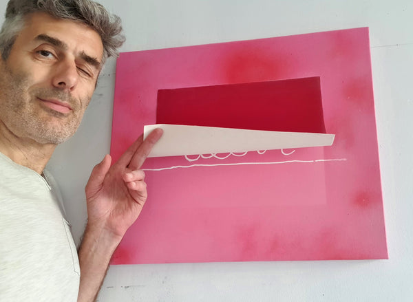 Désir - Peinture acrylique sur toile de lin - 55x46 cm - 220406