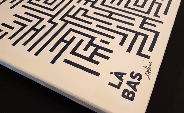 Ici c'est le là-bas d'ailleurs - Peinture acrylique sur toile de lin - 61x38 cm - 230608