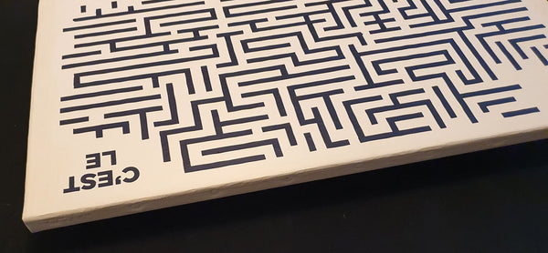 Ici c'est le là-bas d'ailleurs - Peinture acrylique sur toile de lin - 61x38 cm - 230608