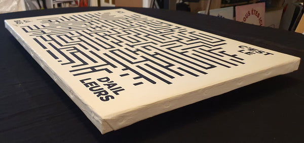 Ici c'est le là-bas d'ailleurs - Peinture acrylique sur toile de lin - 61x38 cm - 230608