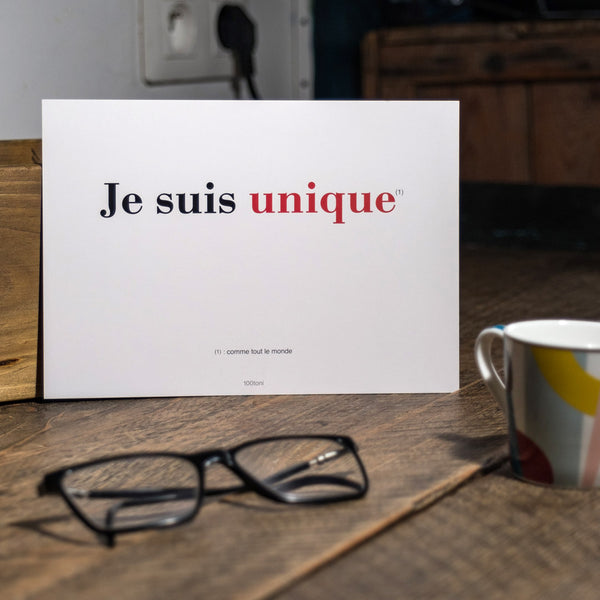 Je suis unique (affichette)