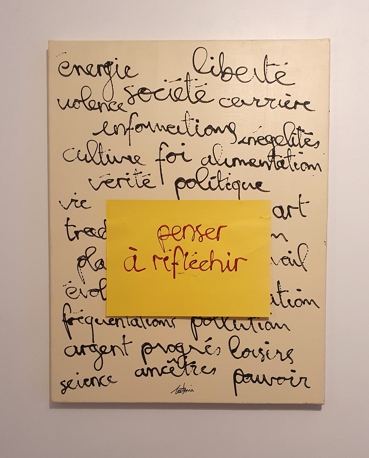 Penser à réfléchir - Peinture acrylique sur toile de lin - 50x65 cm - 220131