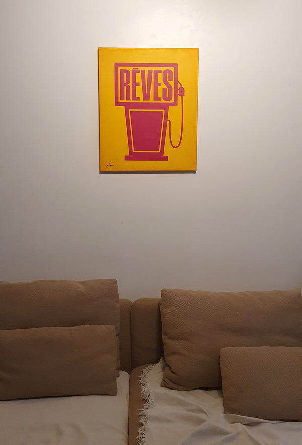 Rêves - Peinture acrylique sur toile de lin - 50x61 cm - 230517