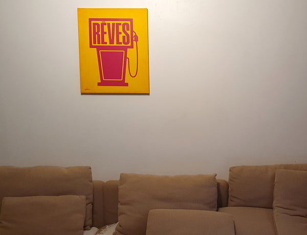 Rêves - Peinture acrylique sur toile de lin - 50x61 cm - 230517