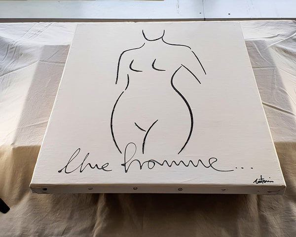 Une homme - Peinture acrylique sur toile de lin - 38x46 cm - 220228