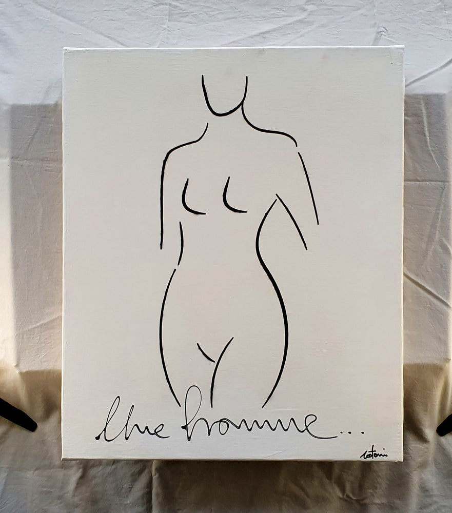 Une homme - Peinture acrylique sur toile de lin - 38x46 cm - 220228
