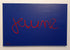 Le-mot-jaune-ecrit-en-rouge-sur-fond-bleu-41x27-cm