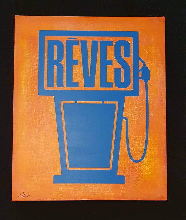 Reves - Peinture acrylique sur toile de lin - 50x61 cm - 230608